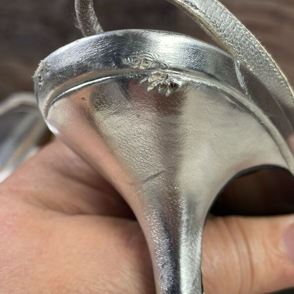 The Touch of Nina Strappy Heels, Size 7, Silver with Rhinestones - Picture 12 of 12